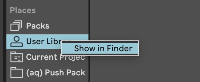 Ableton Live 11 User Library location