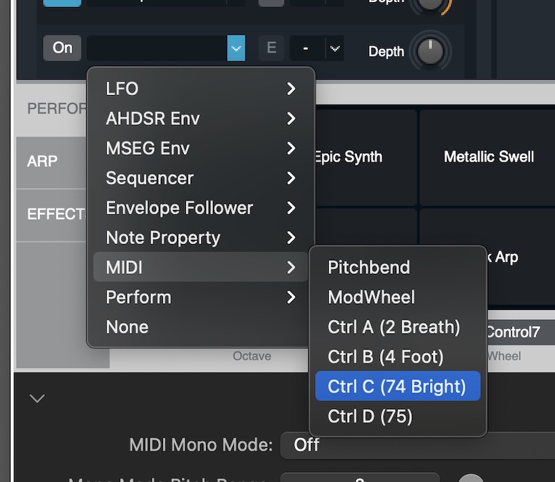 Setup vertical gestures for MPE in Alchemy Logic Pro X