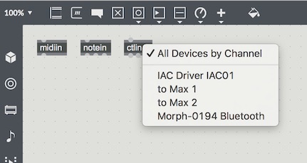 Max patch Sensel Morph Bluetooth connection