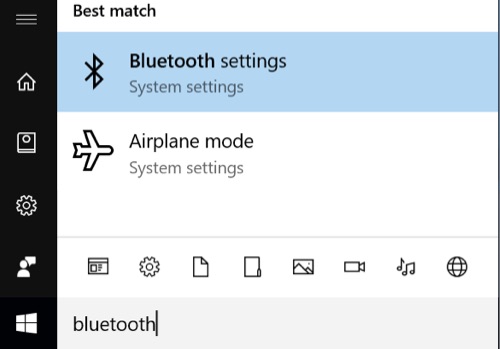 Open the Windows Bluetooth control panel