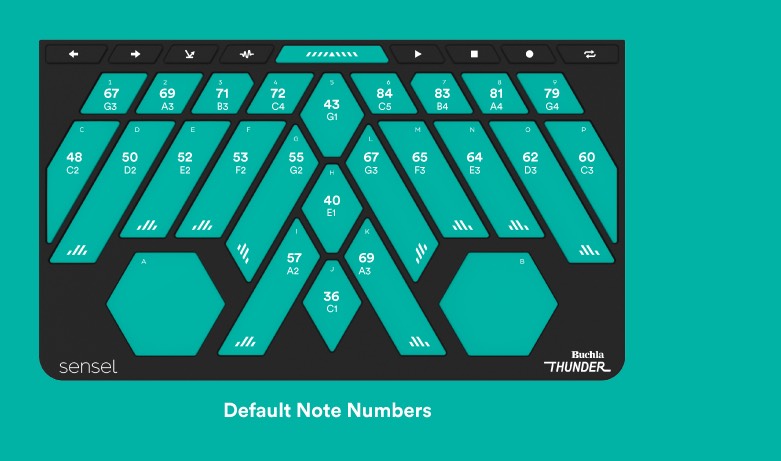 Buchla Thunder Note Assignments, preset 1