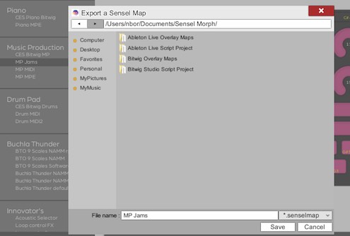 Save name and location of Sensel Morph overlay map